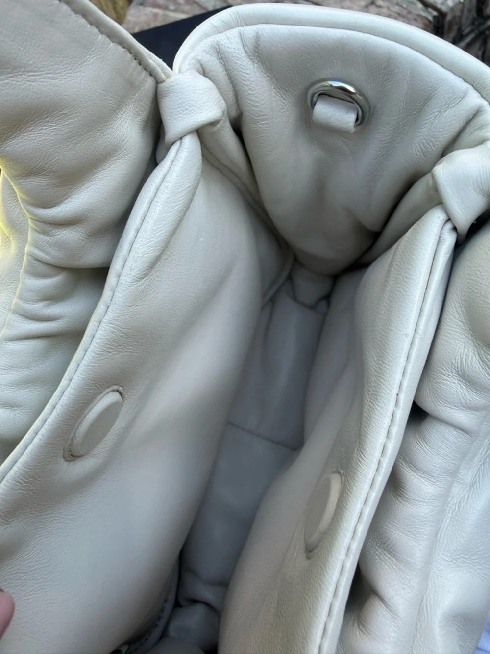 Prada Cream Mini Soft Padded Tote - Picture 8 of 11